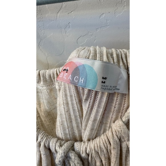 Free People Beach Rosaline Tunic Dress Beige Coastal Summer Sz M - Picture 2 of 6